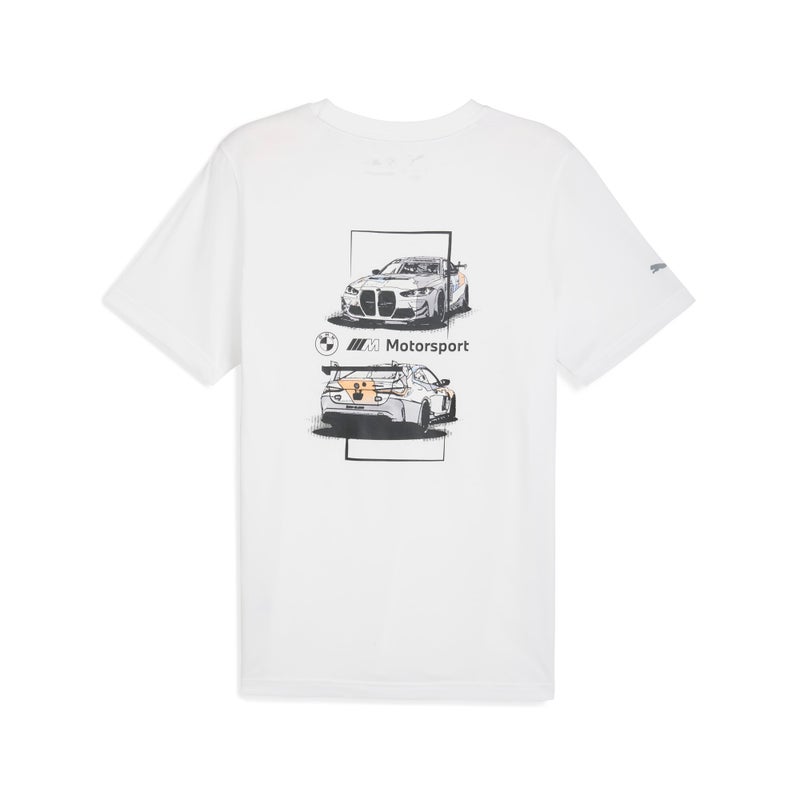 PUMA BMW M Motorsport Car Graphic Mens White T-Shirt 2 - Image 5